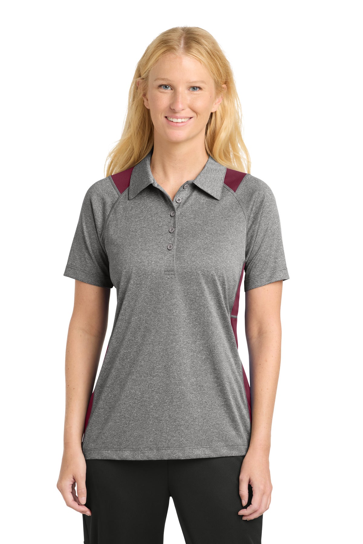 Sport-Tek ® Women's Heather Colorblock Contender ™ Polo. LST665 - Sport-Tek LST665