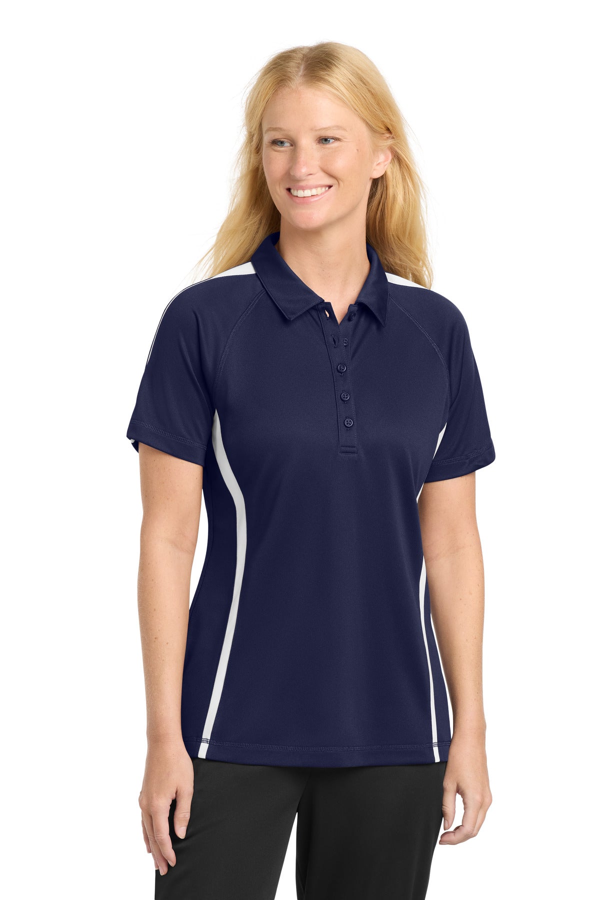 Sport-Tek ® Women's PosiCharge ® Micro-Mesh Colorblock Polo. LST685 - Sport-Tek LST685
