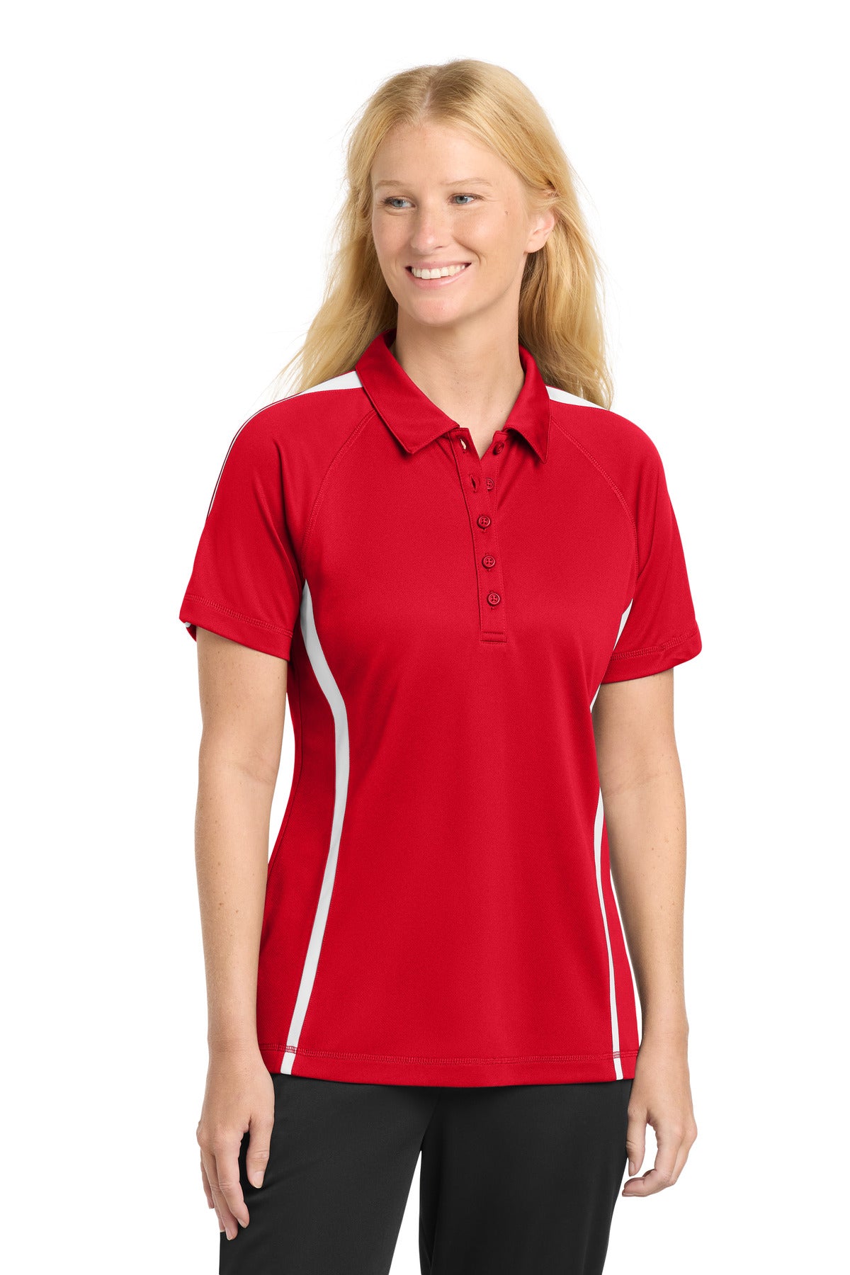 Sport-Tek ® Women's PosiCharge ® Micro-Mesh Colorblock Polo. LST685 - Sport-Tek LST685