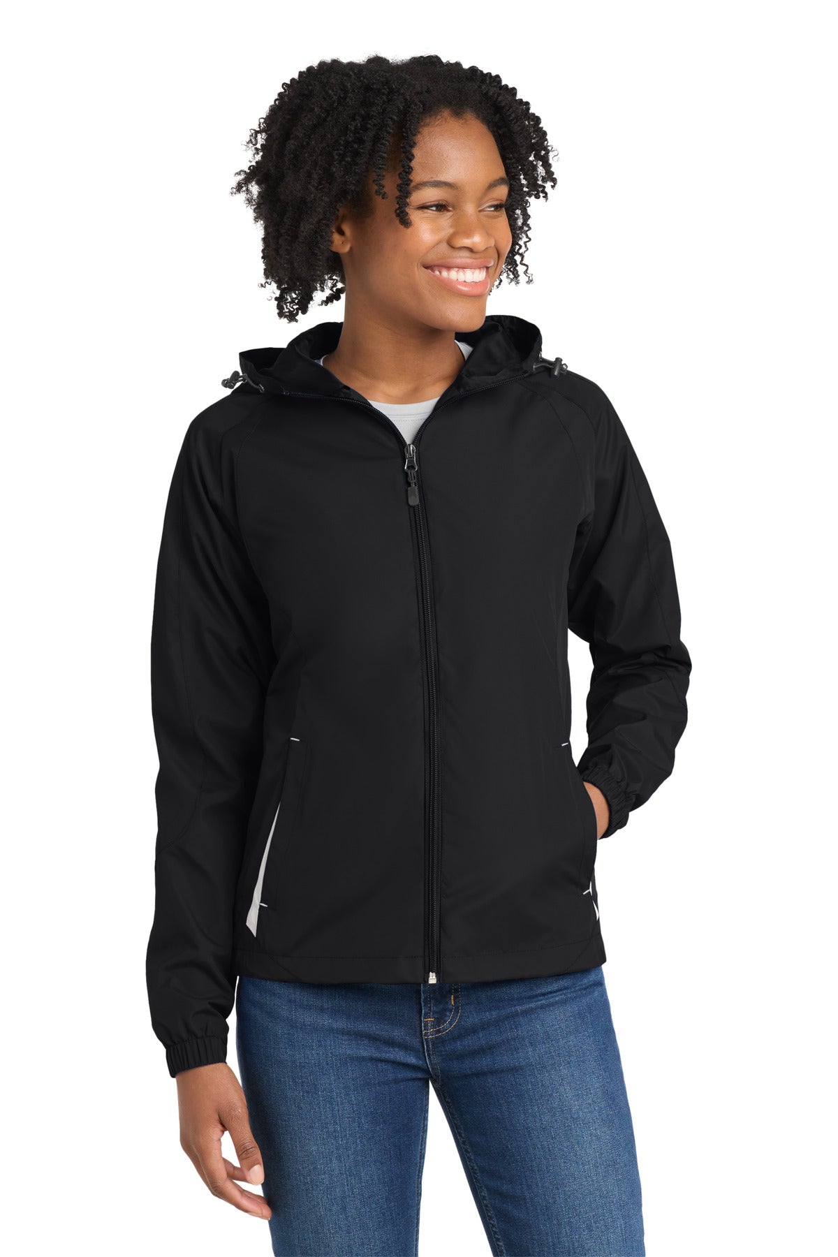 Sport-Tek ® Women's Colorblock Hooded Raglan Jacket. LST76 - Sport-Tek LST76