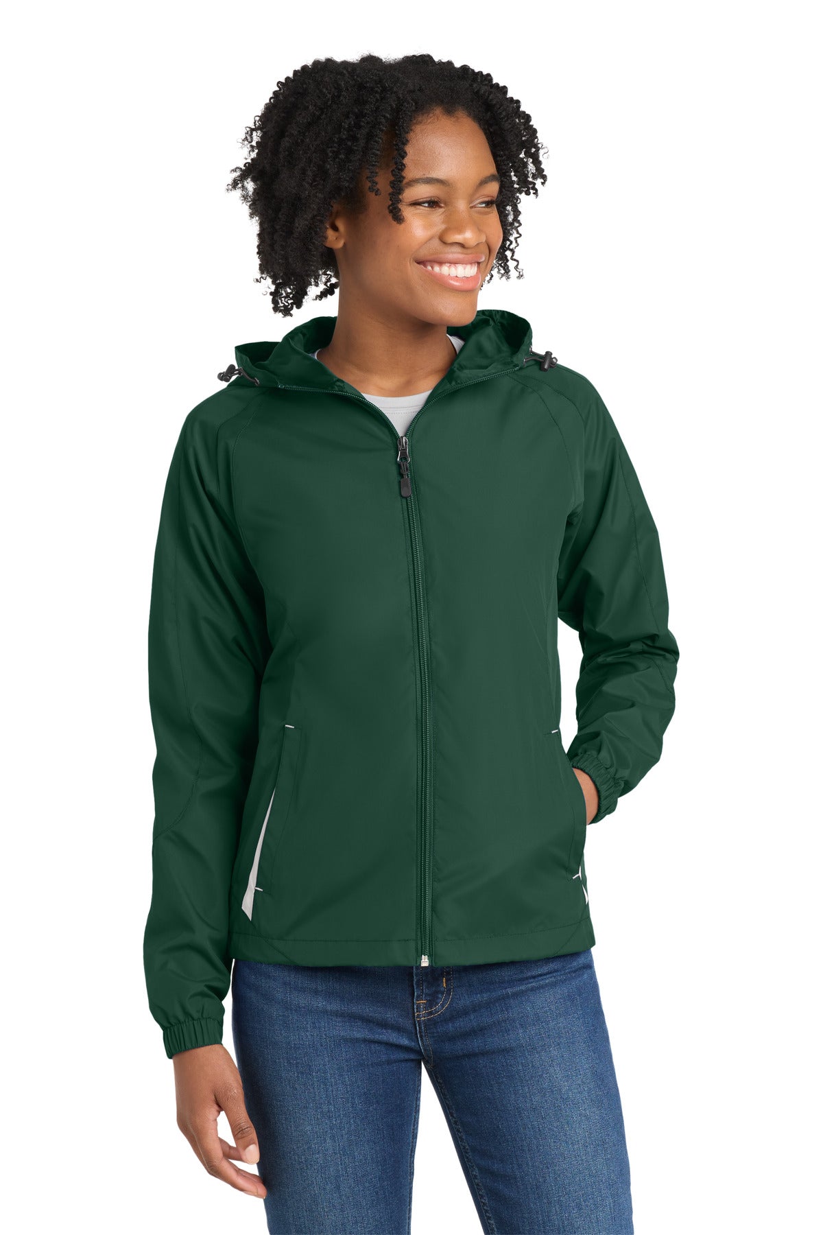 Sport-Tek LST76 Women's Colorblock Hooded Raglan Jacket