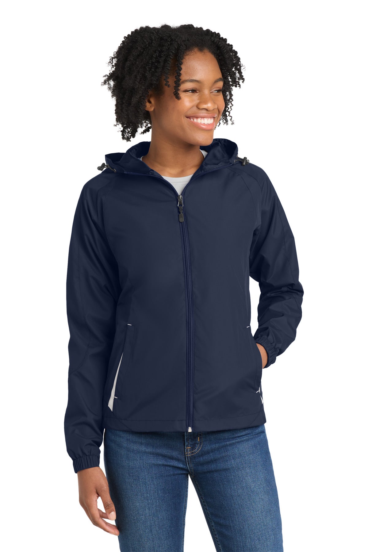 Sport-Tek ® Women's Colorblock Hooded Raglan Jacket. LST76 - Sport-Tek LST76