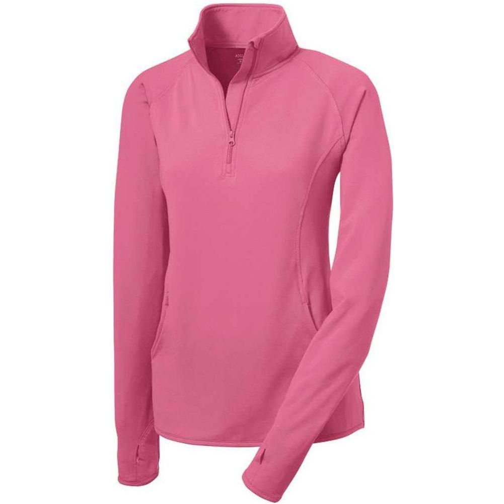 Ladies Sport-Wick Stretch 1/4-Zip Pullover DRI-EQUIP Dusty Rose X-Small