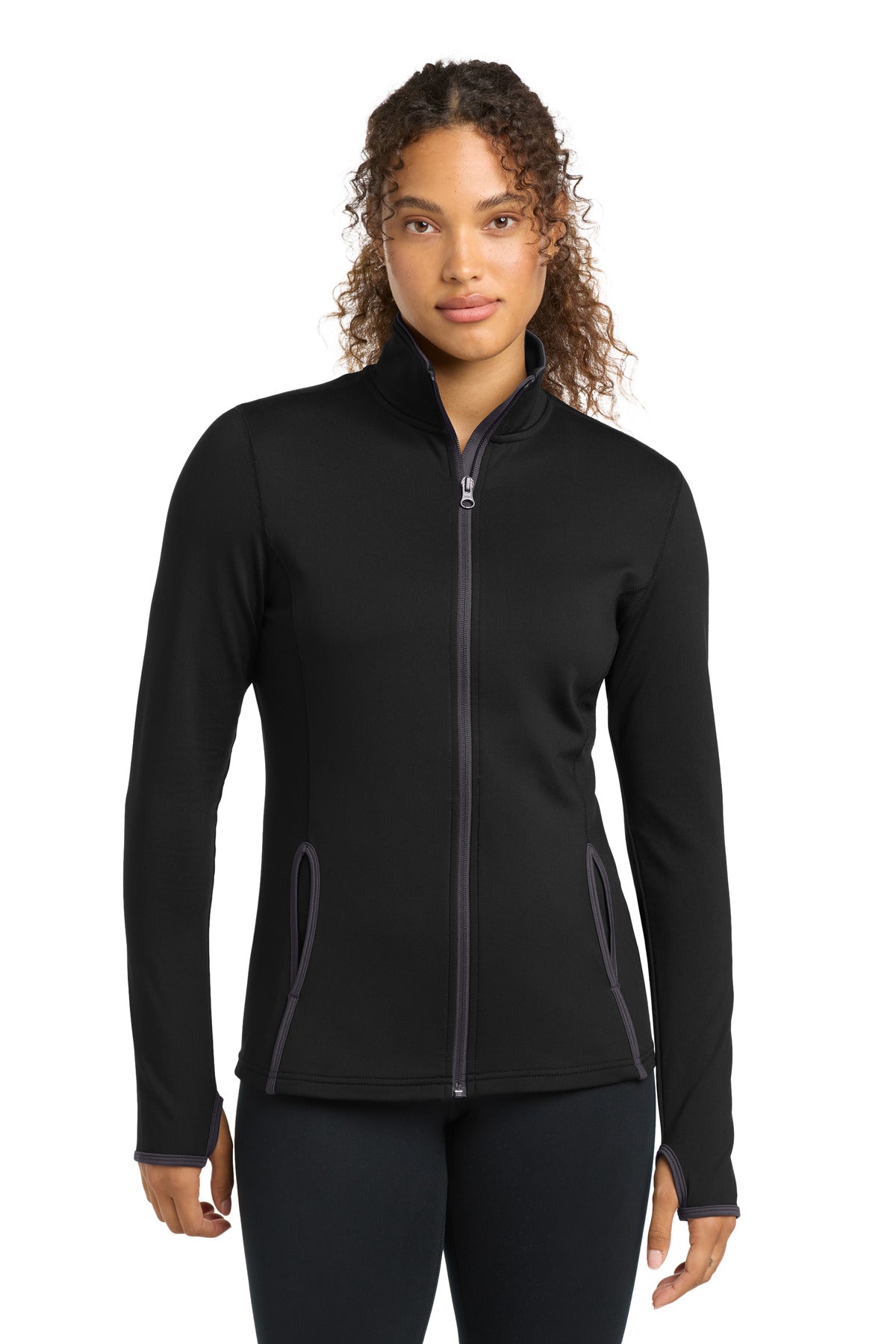 Sport-Tek LST853 Women's Sport-Wick Stretch Contrast Full-Zip Jacket