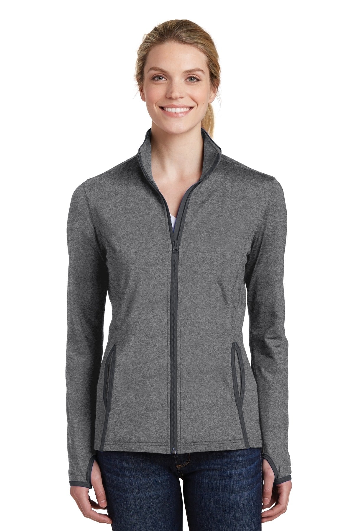 Sport-Tek ® Women's Sport-Wick ® Stretch Contrast Full-Zip Jacket. LST853 - Sport-Tek LST853