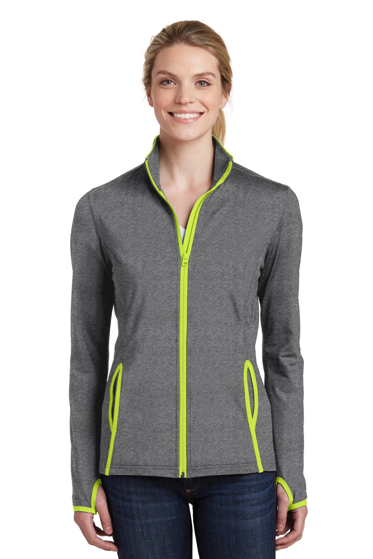 Sport-Tek ® Women's Sport-Wick ® Stretch Contrast Full-Zip Jacket. LST853 - Sport-Tek LST853