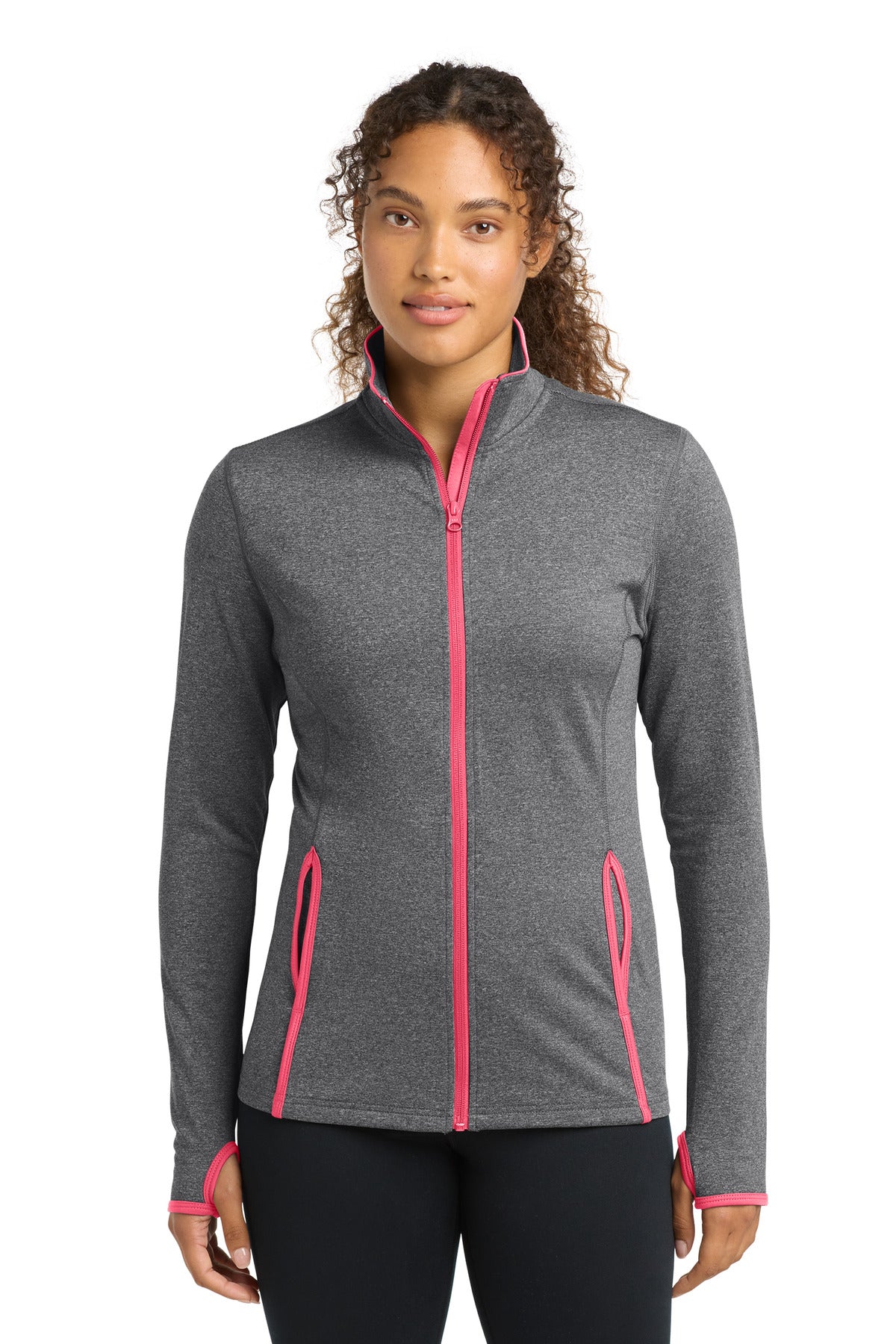 Sport-Tek LST853 Women's Sport-Wick Stretch Contrast Full-Zip Jacket
