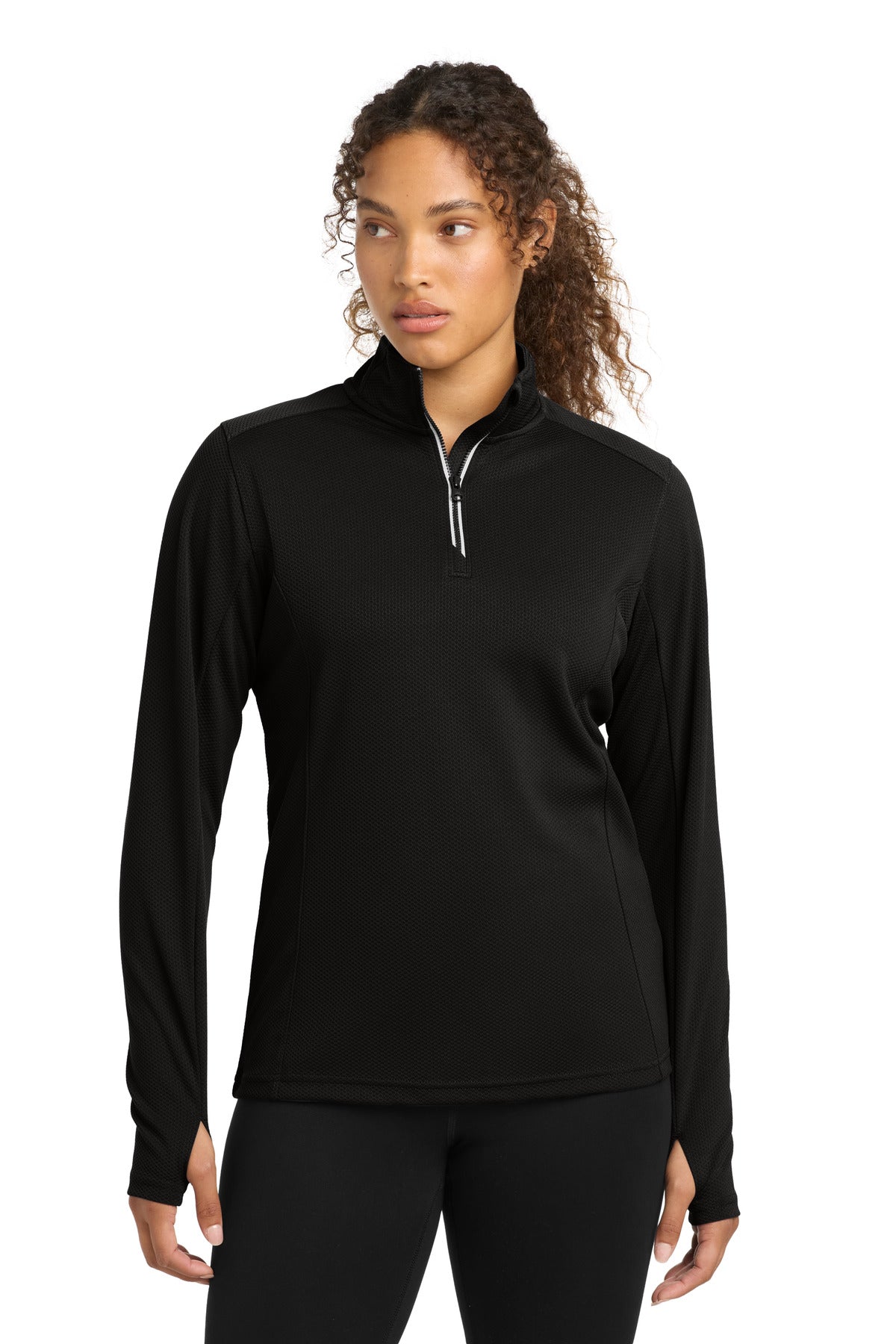 Sport-Tek LST860 Women's Sport-Wick Textured 1/4-Zip Pullover