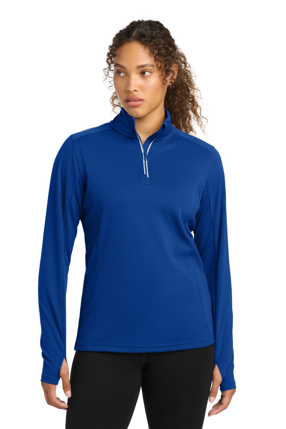 Sport-Tek LST860 Women's Sport-Wick Textured 1/4-Zip Pullover