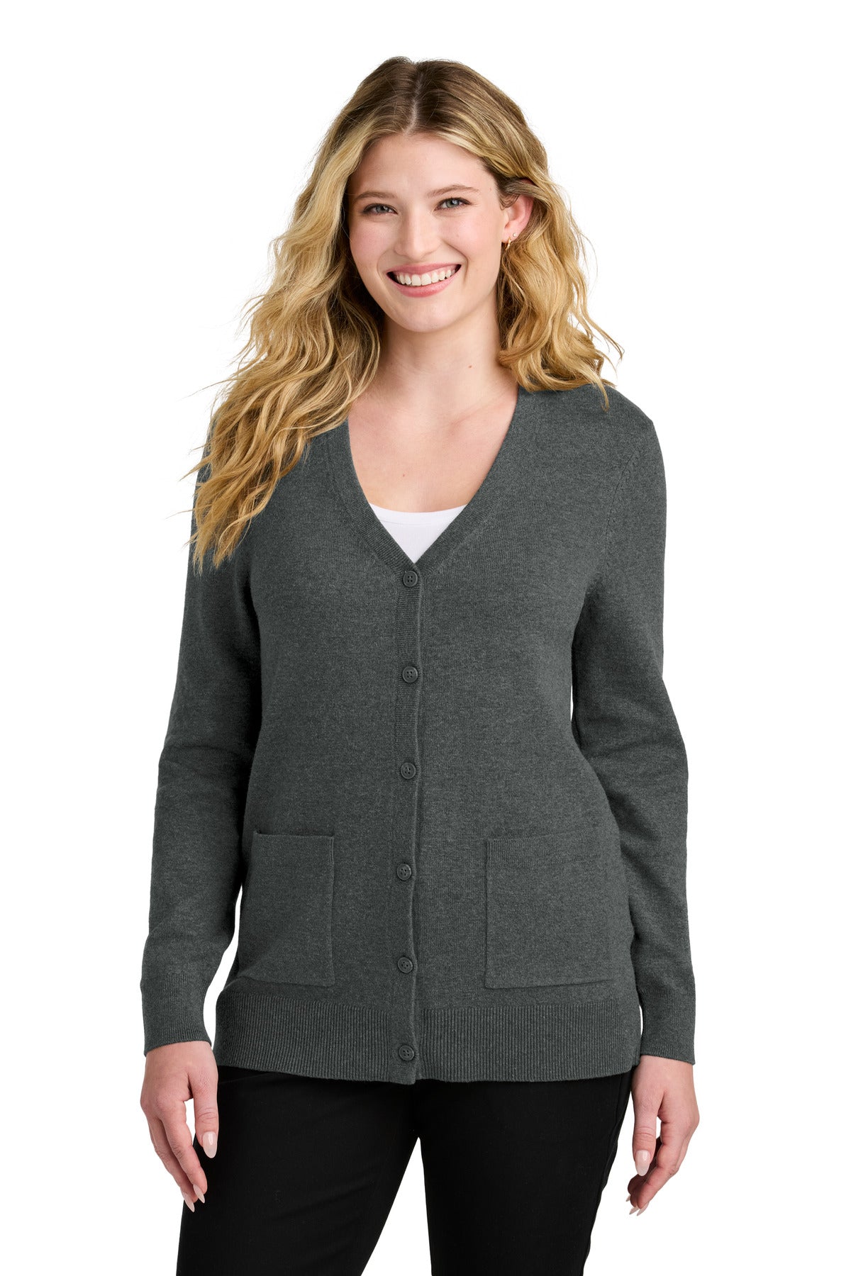 Port Authority LSW4150 Women's Easy Care Button-Up Cardigan Sweater