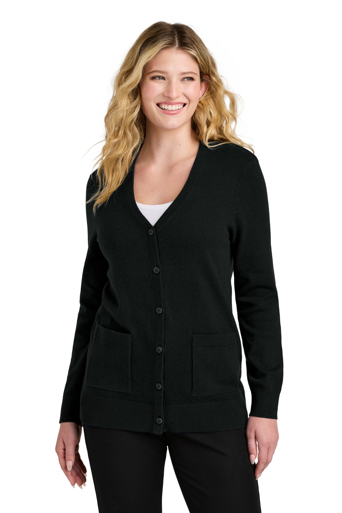 Port Authority ® Women's Easy Care Button-Up Cardigan Sweater LSW4150 - Port Authority LSW4150