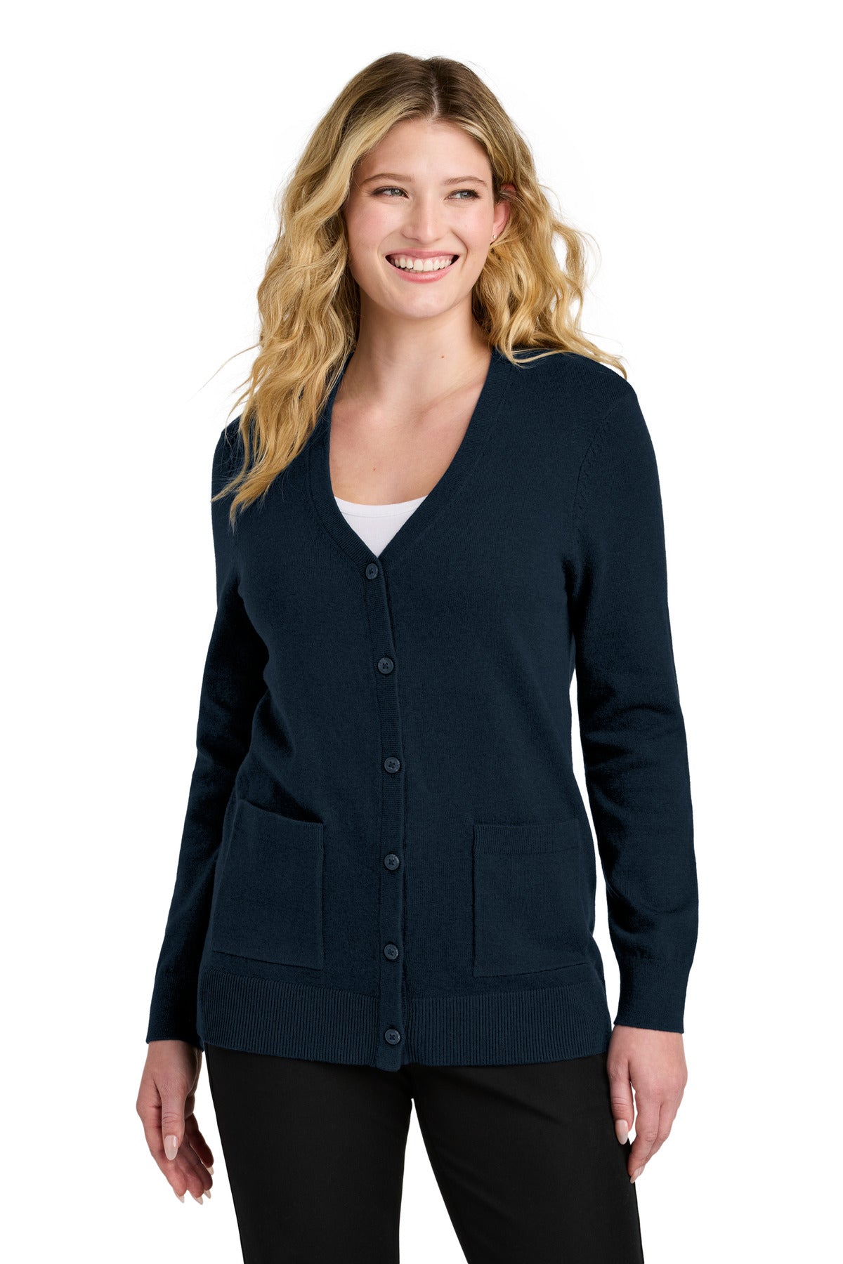 Port Authority ® Women's Easy Care Button-Up Cardigan Sweater LSW4150 - Port Authority LSW4150