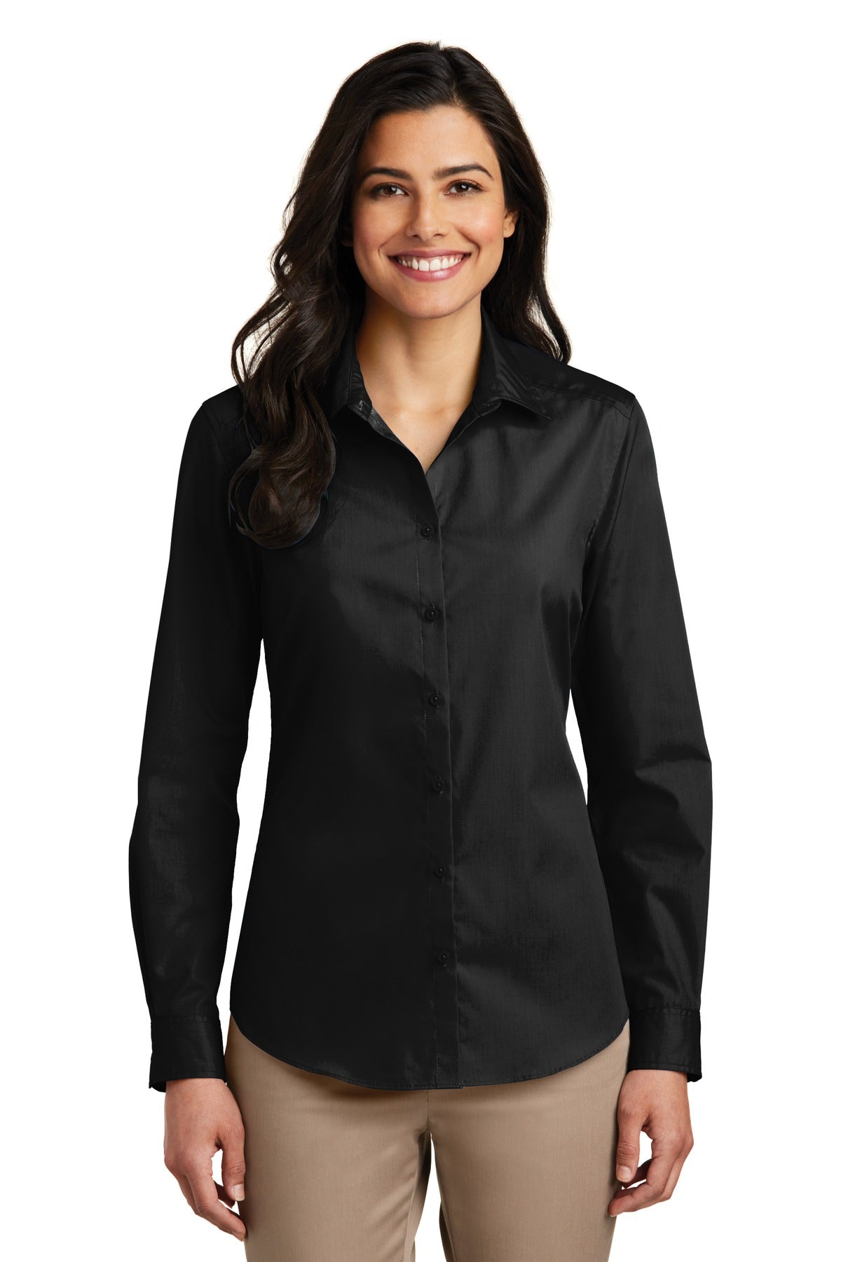 Port Authority ® Women's Long Sleeve Carefree Poplin Shirt. LW100 - Port Authority LW100