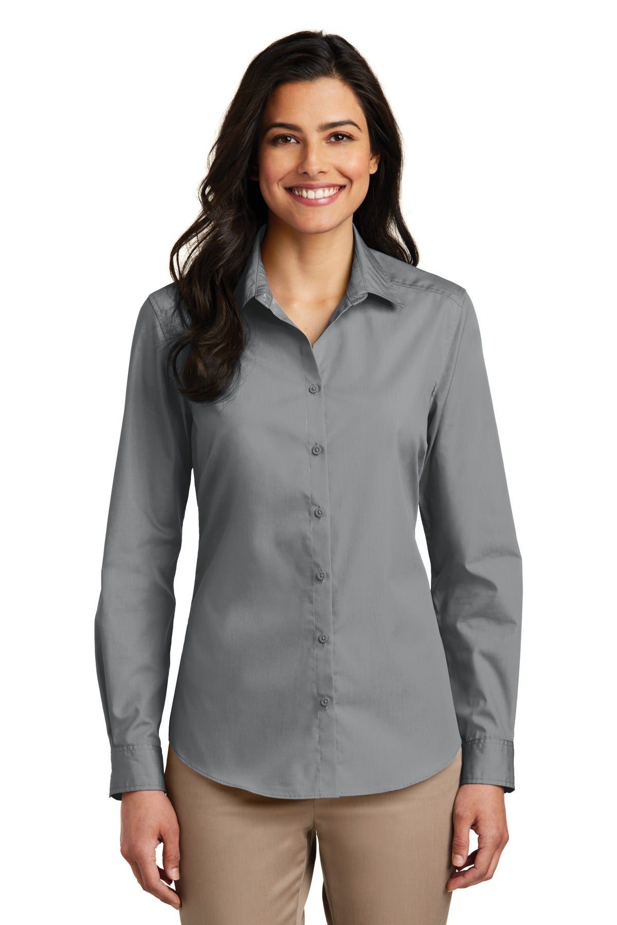 Port Authority LW100 Women's Long Sleeve Carefree Poplin Shirt
