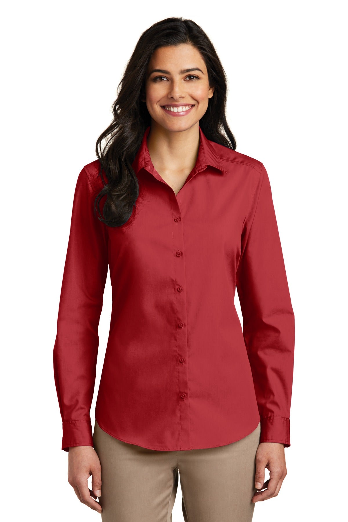 Port Authority ® Women's Long Sleeve Carefree Poplin Shirt. LW100 - Port Authority LW100