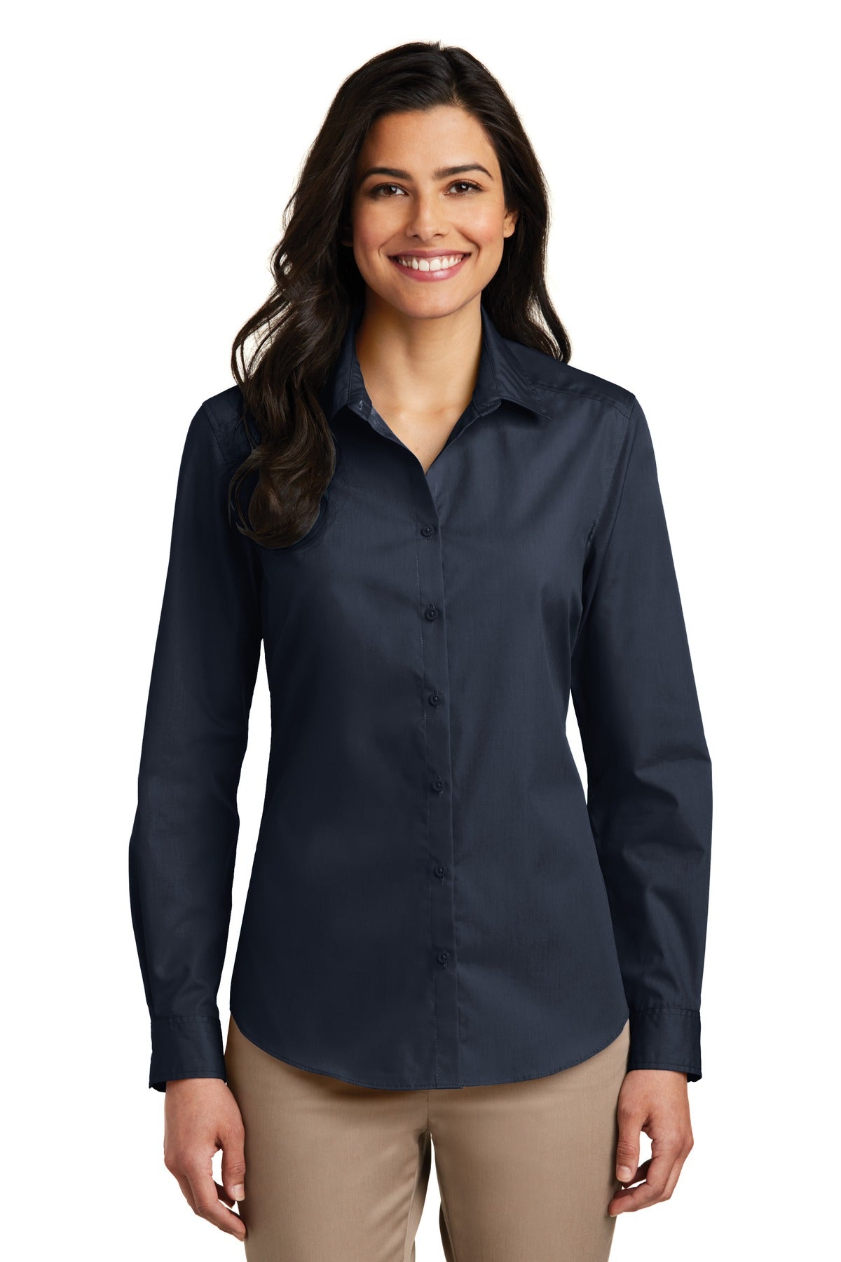 Port Authority LW100 Women's Long Sleeve Carefree Poplin Shirt