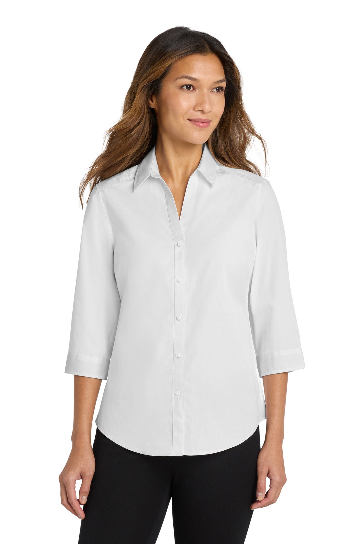 Port Authority LW102 Women's 3/4-Sleeve Carefree Poplin Shirt