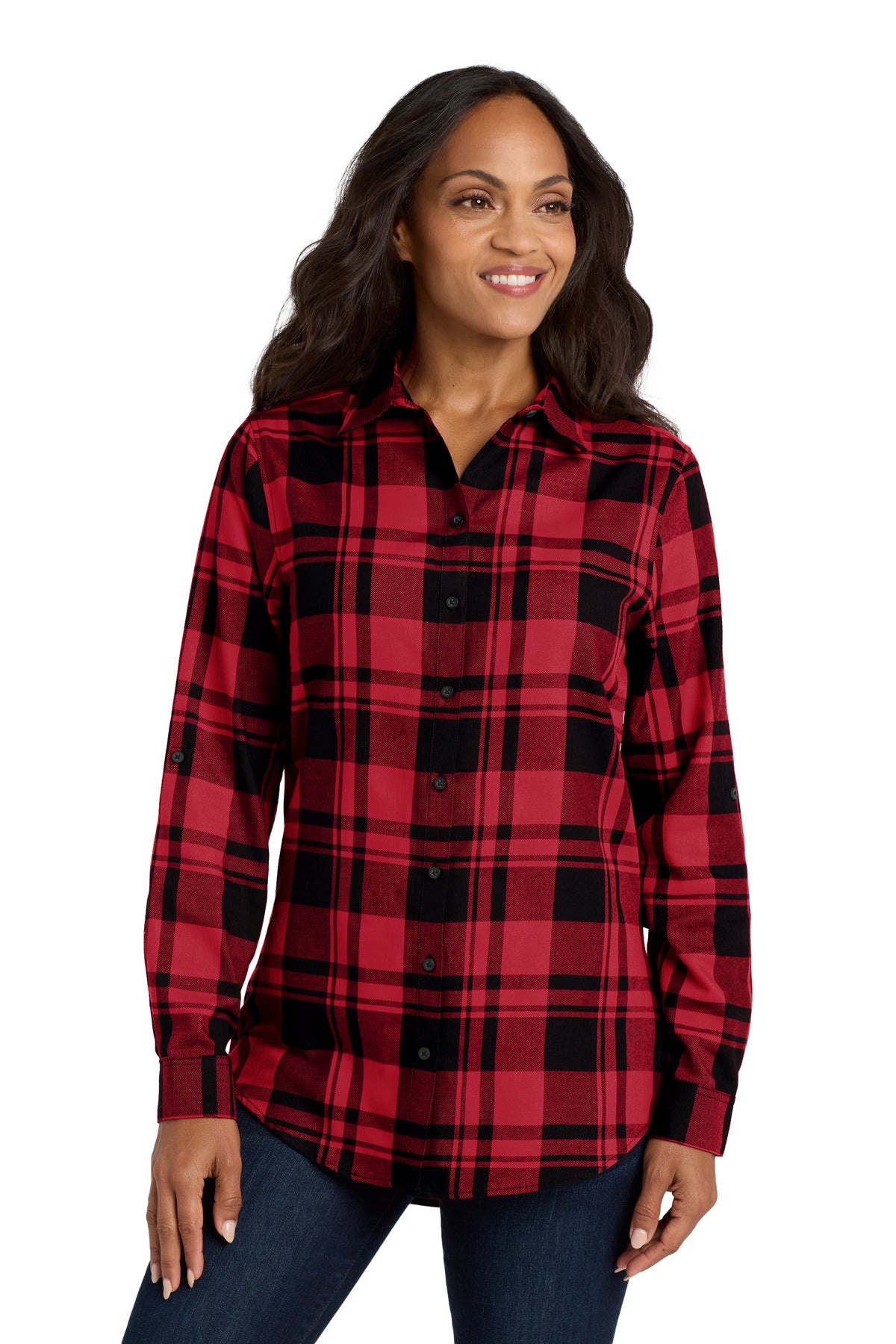 Port Authority ® Women's Plaid Flannel Tunic . LW668 - Port Authority LW668