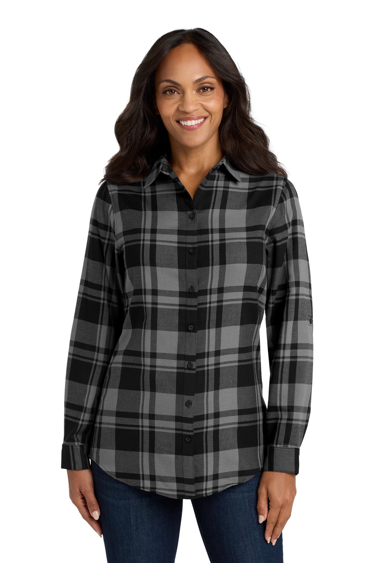 Port Authority ® Women's Plaid Flannel Tunic . LW668 - Port Authority LW668