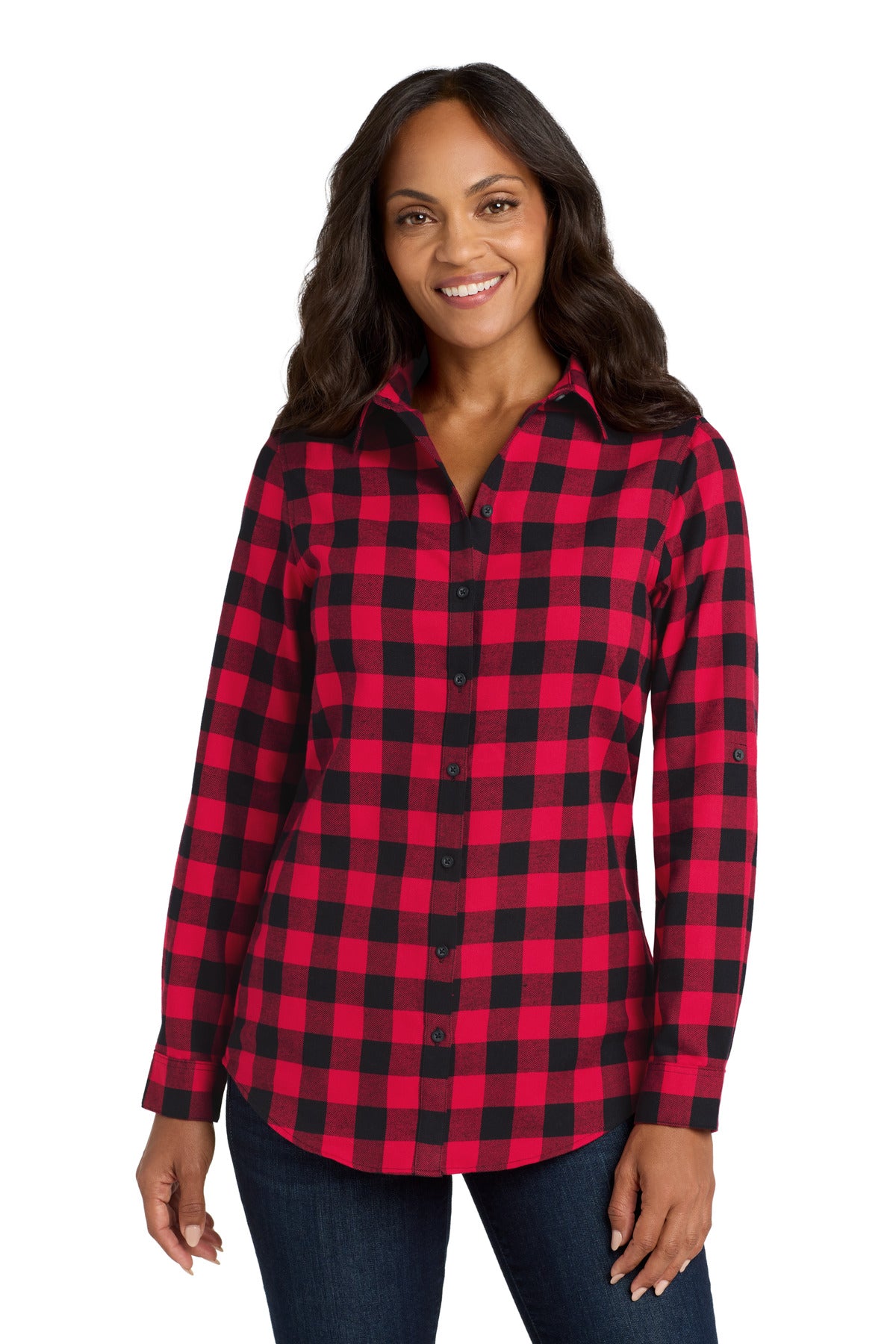 Port Authority ® Women's Plaid Flannel Tunic . LW668 - Port Authority LW668