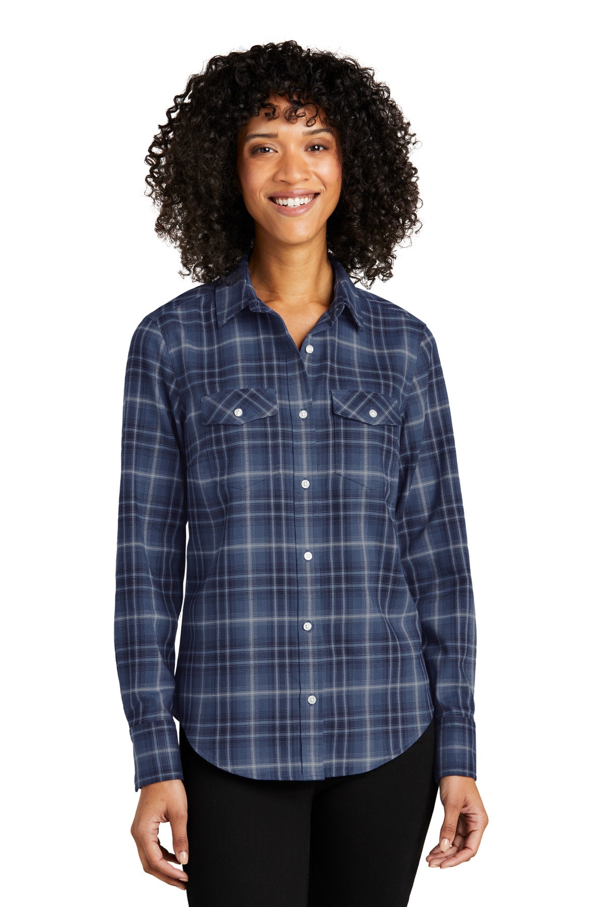 Port Authority ® Women's Long Sleeve Ombre Plaid Shirt LW672 - Port Authority LW672
