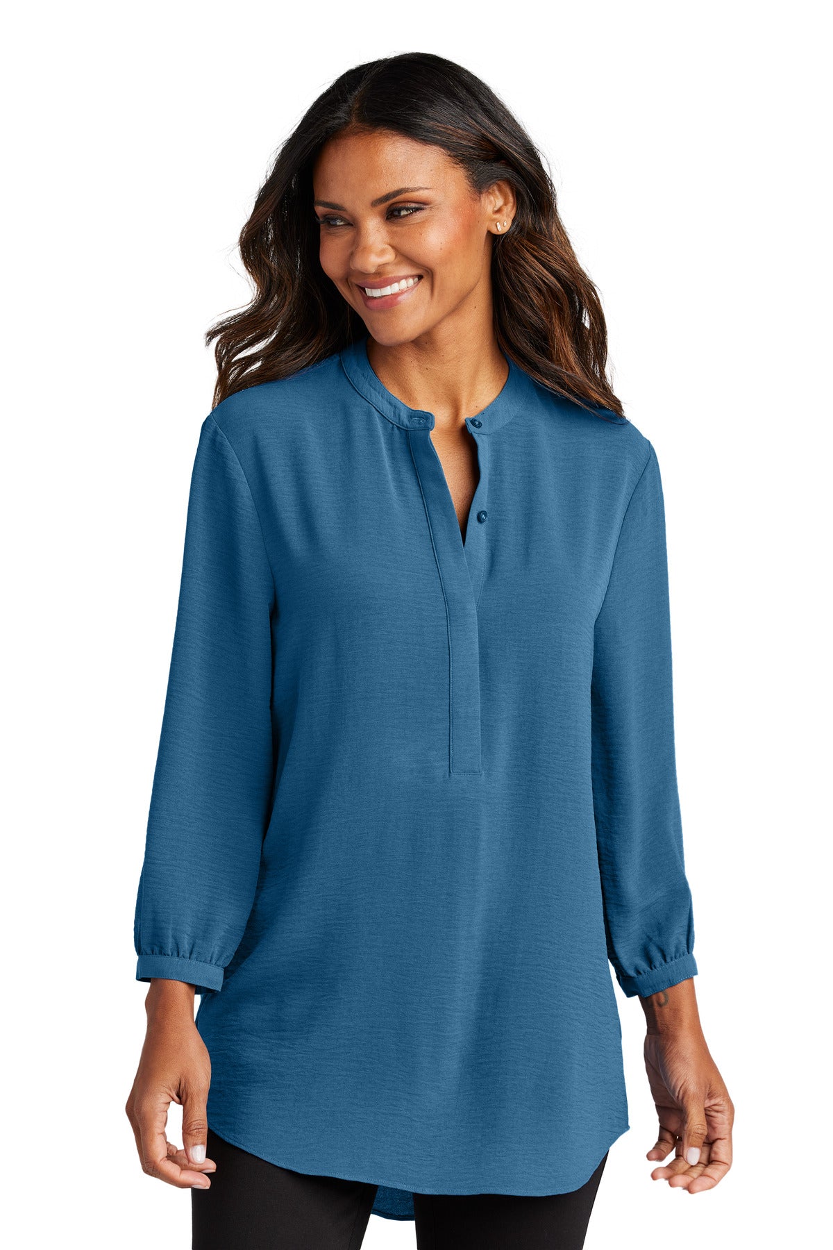 Port Authority ® Women's 3/4-Sleeve Textured Crepe Tunic LW713 - Port Authority LW713