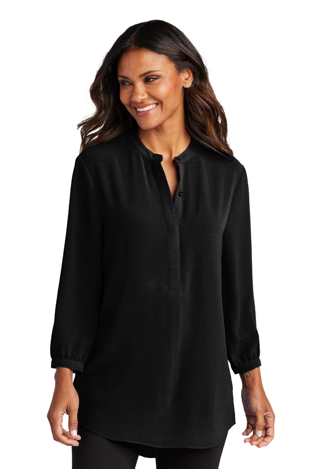 Port Authority LW713 Women's 3/4-Sleeve Textured Crepe Tunic
