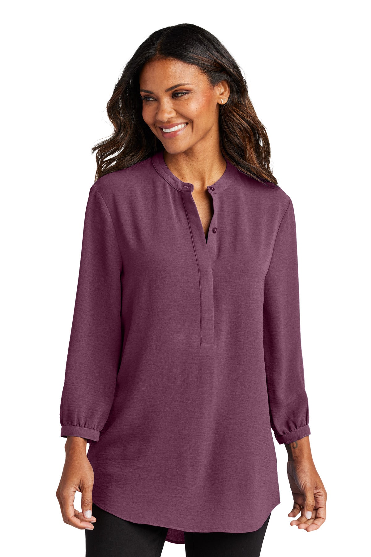 Port Authority ® Women's 3/4-Sleeve Textured Crepe Tunic LW713 - Port Authority LW713