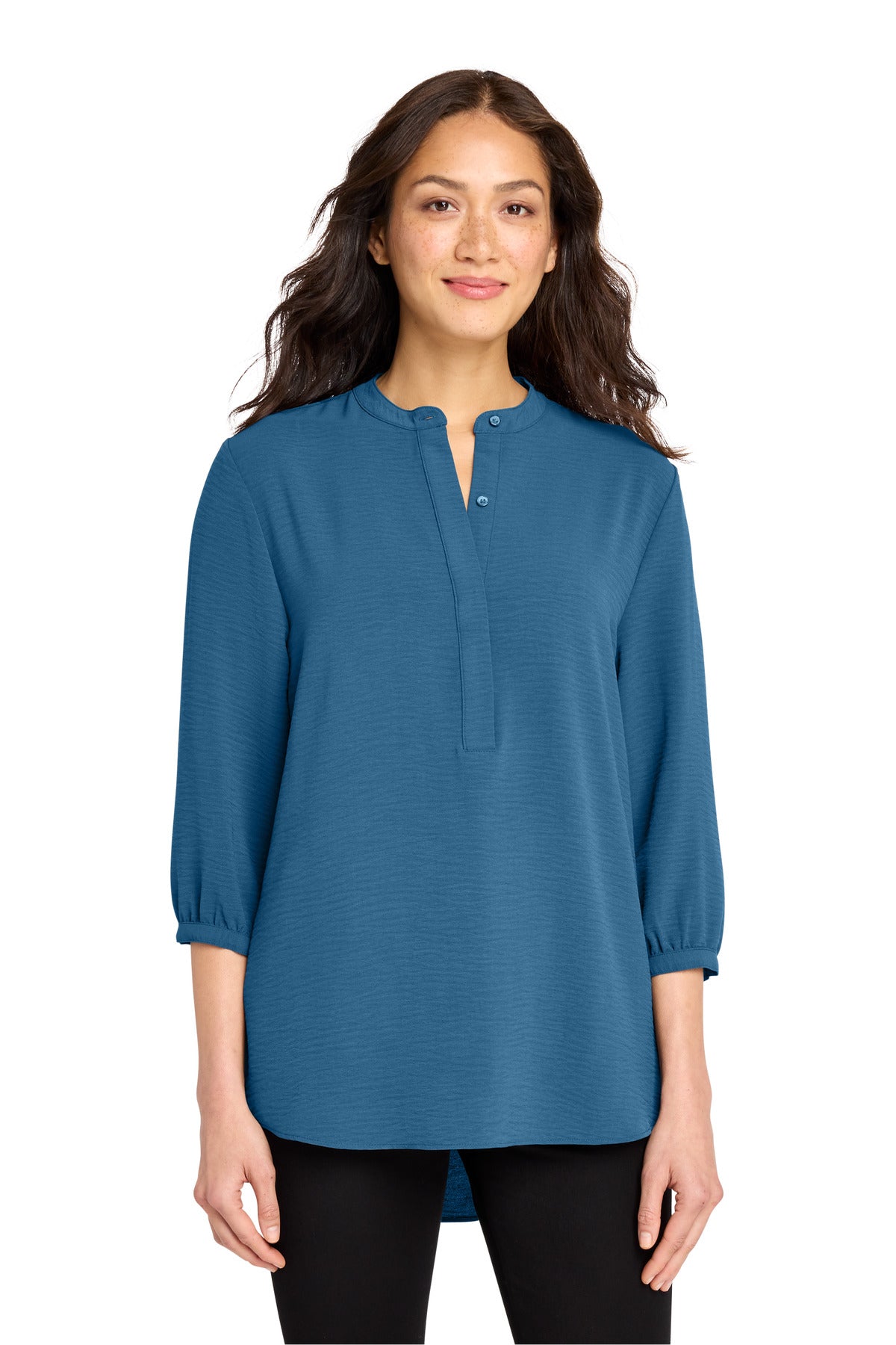Port Authority LW713 Women's 3/4-Sleeve Textured Crepe Tunic
