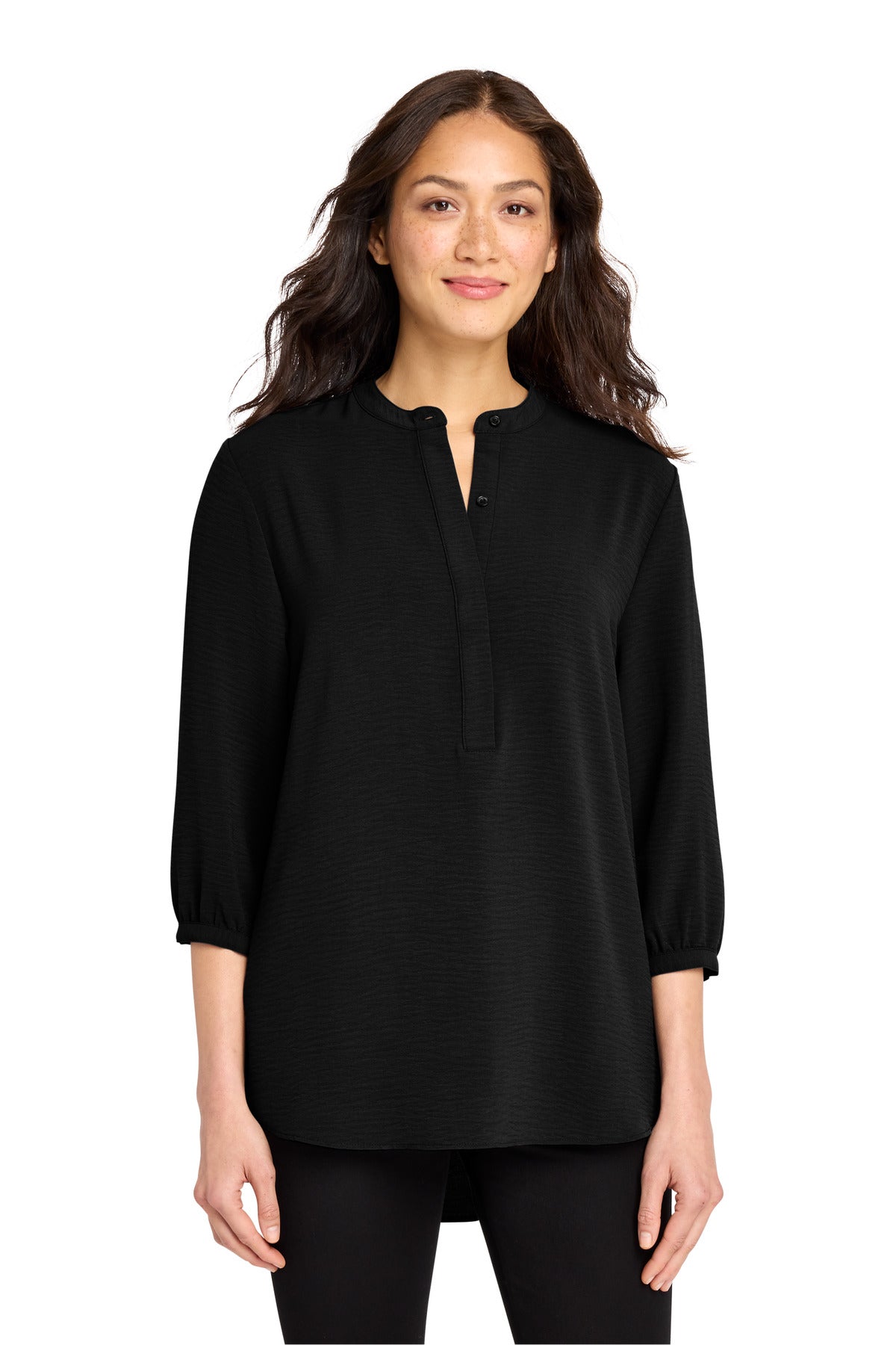 Port Authority LW713 Women's 3/4-Sleeve Textured Crepe Tunic