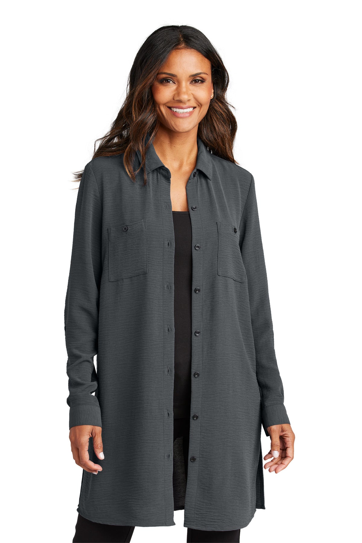Port Authority LW715 Women's Textured Crepe Long Tunic