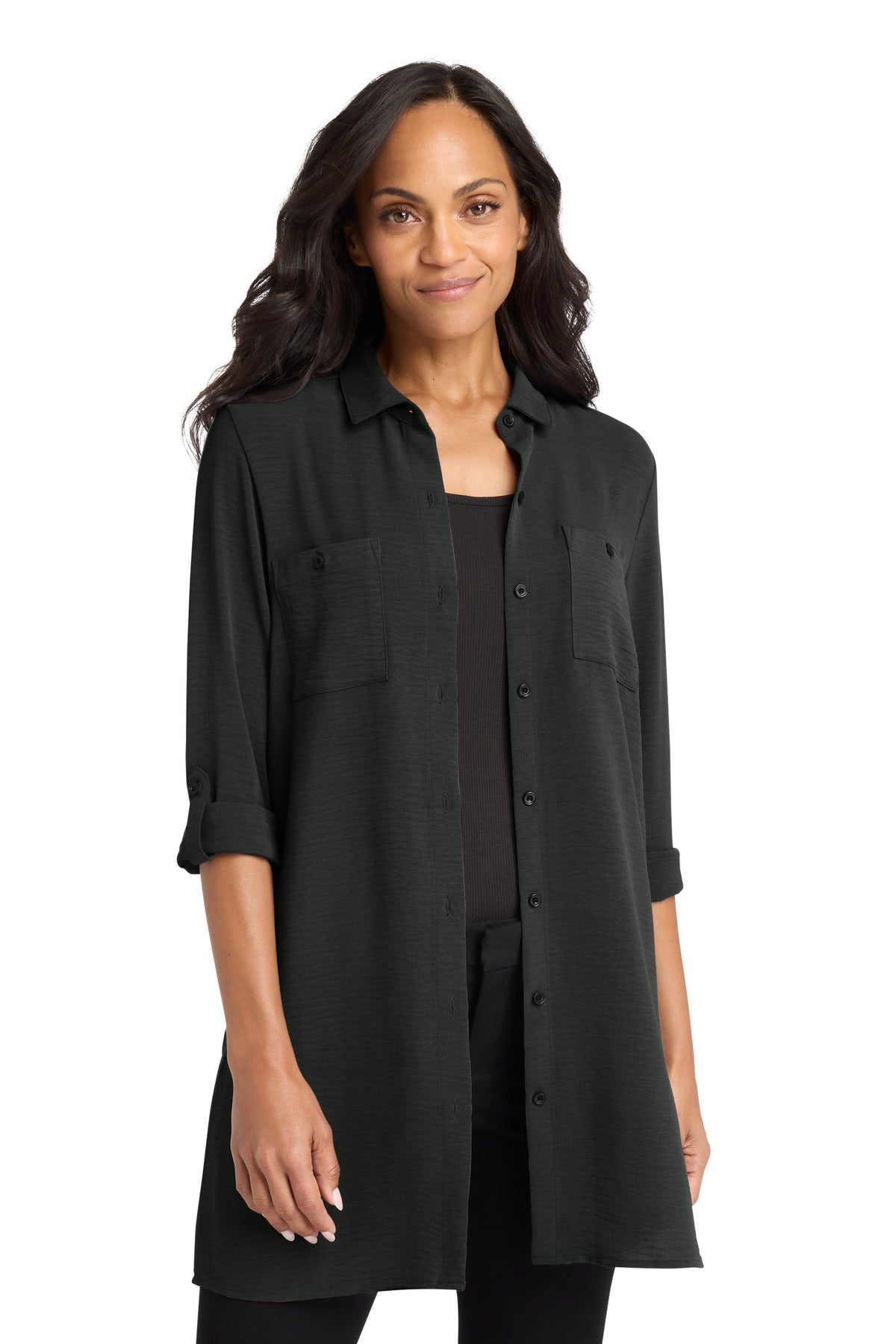 Port Authority LW715 Women's Textured Crepe Long Tunic