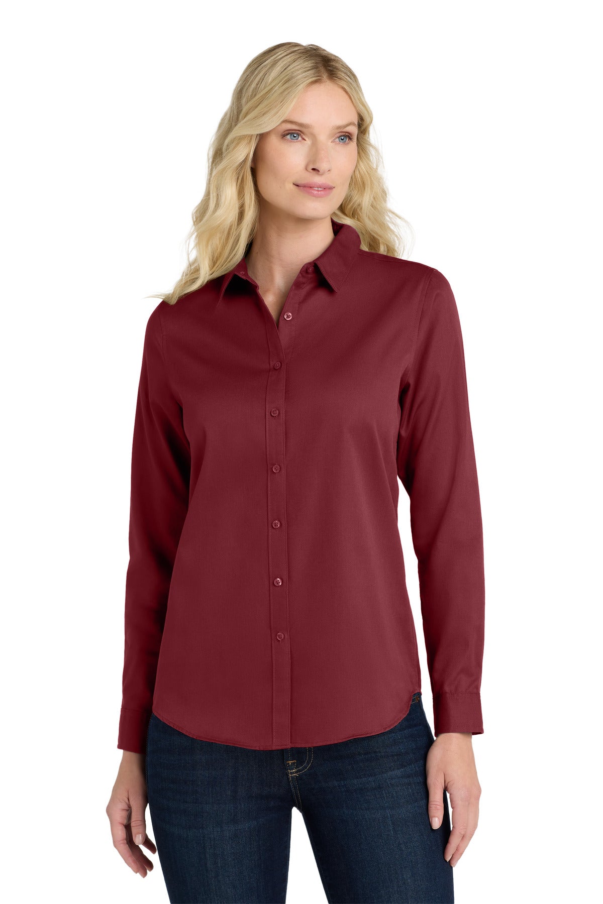 Port Authority ® Women's Long Sleeve SuperPro React ™ Twill Shirt. LW808 - Port Authority LW808
