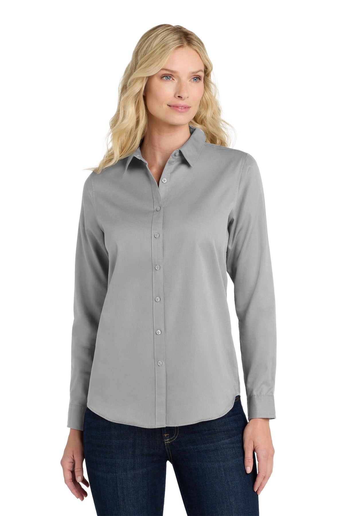 Port Authority ® Women's Long Sleeve SuperPro React ™ Twill Shirt. LW808 - Port Authority LW808