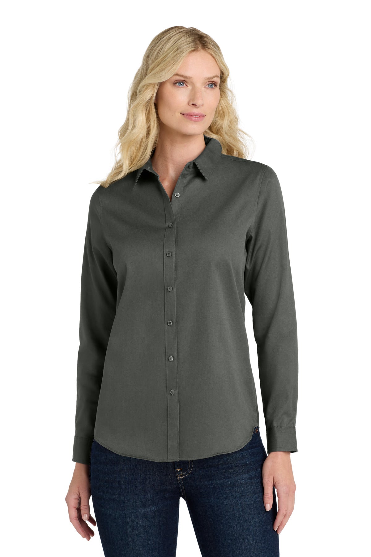Port Authority ® Women's Long Sleeve SuperPro React ™ Twill Shirt. LW808 - Port Authority LW808