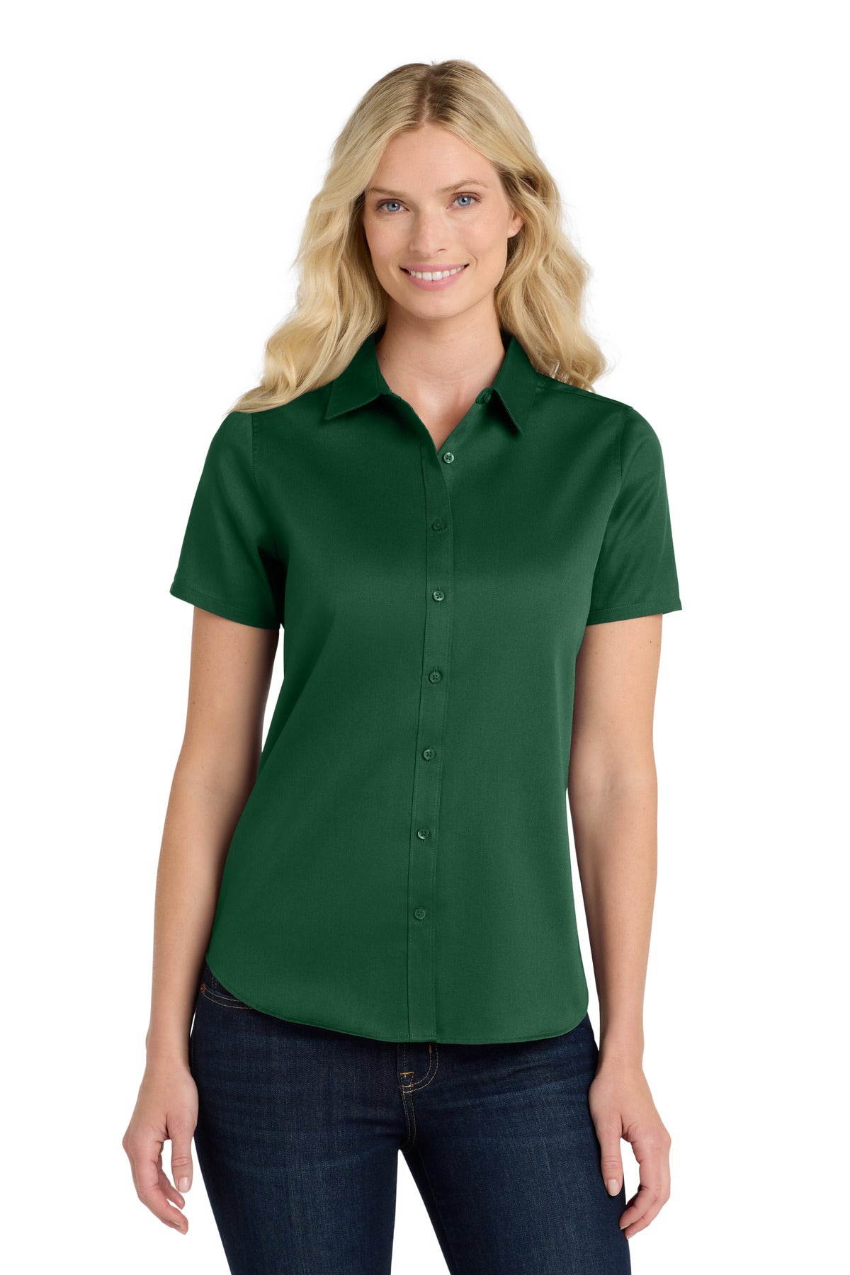 Port Authority ® Women's Short Sleeve SuperPro React ™ Twill Shirt. LW809 - Port Authority LW809