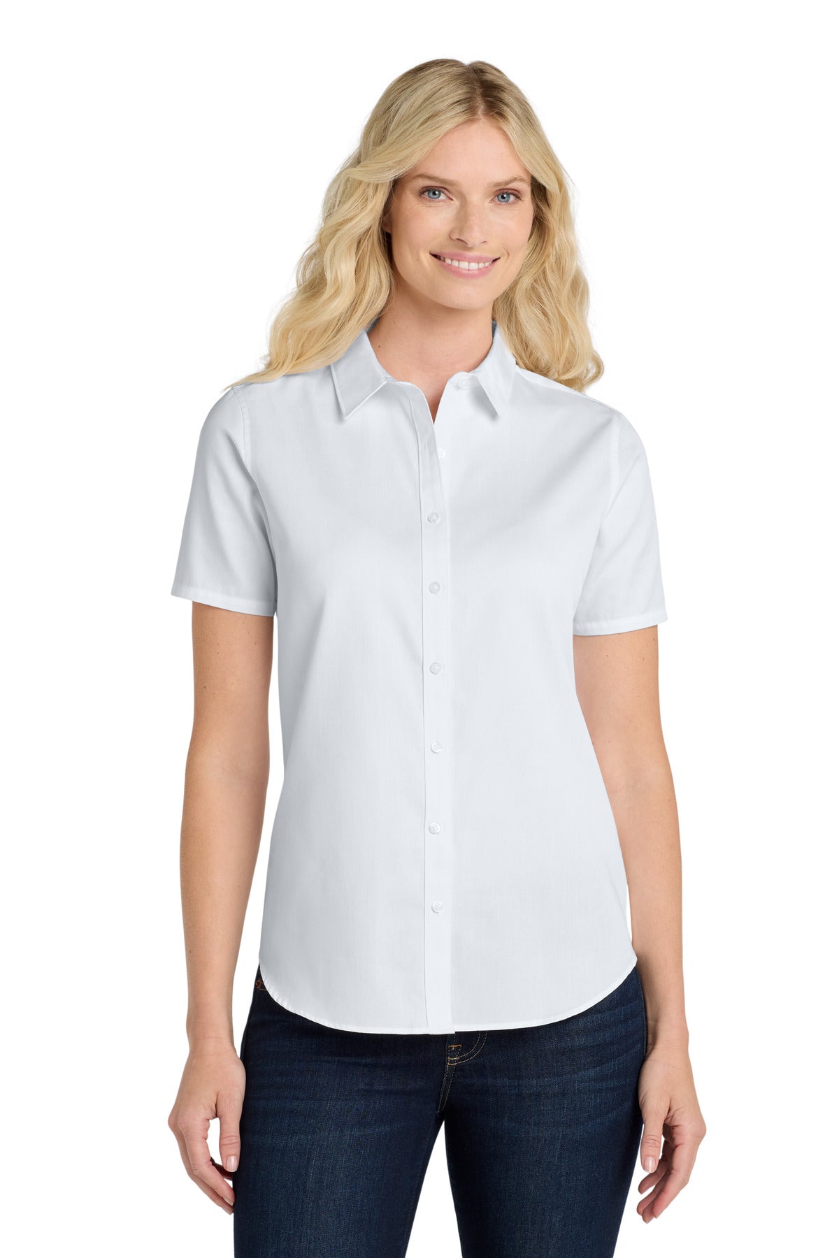 Port Authority ® Women's Short Sleeve SuperPro React ™ Twill Shirt. LW809 - Port Authority LW809