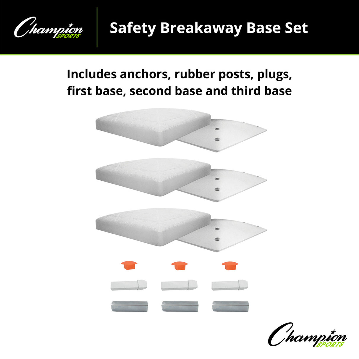 Champion Sports SAFETY BREAKAWAY BASE SET