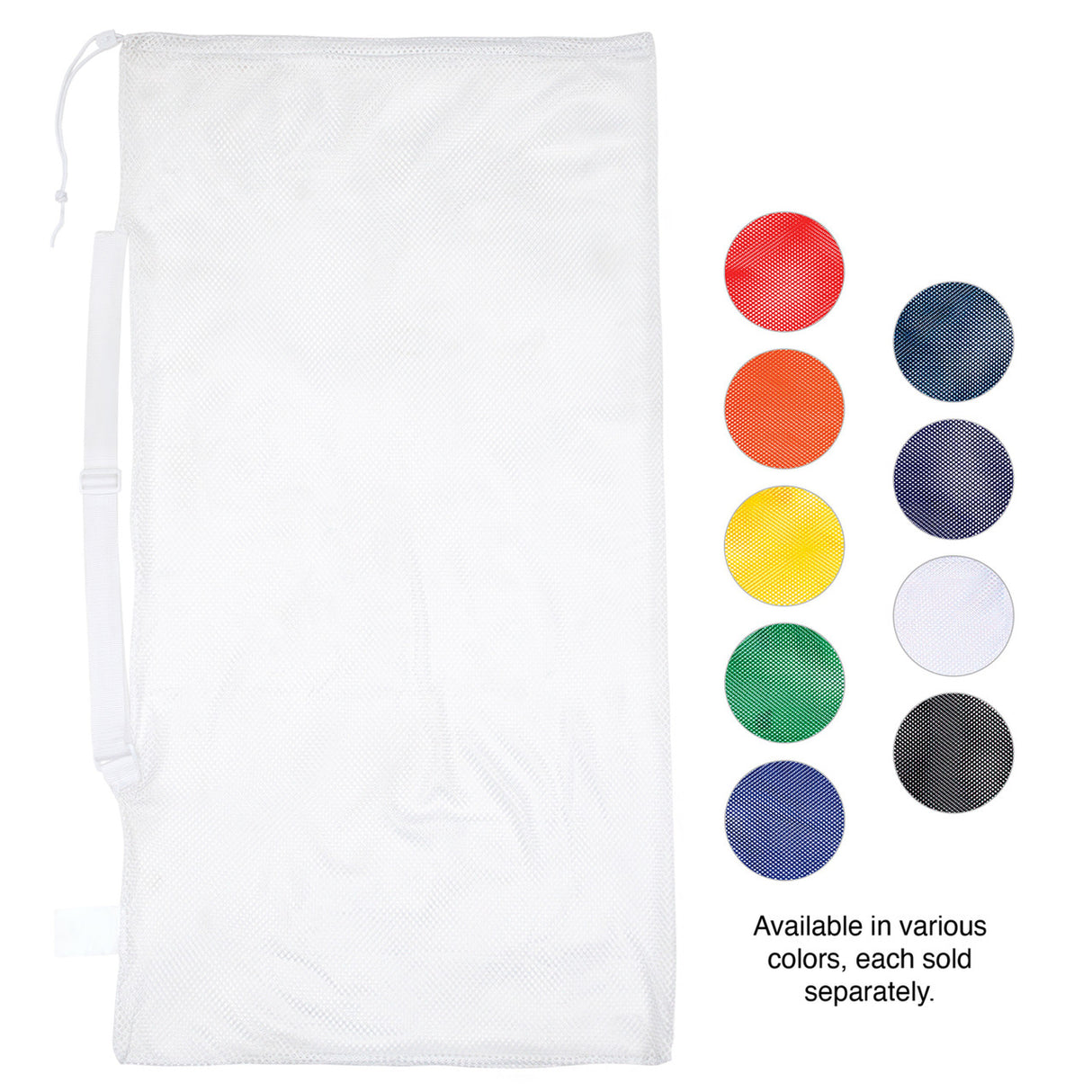 MESH EQUIPMENT BAG WITH SHOULDER STRAP WHITE