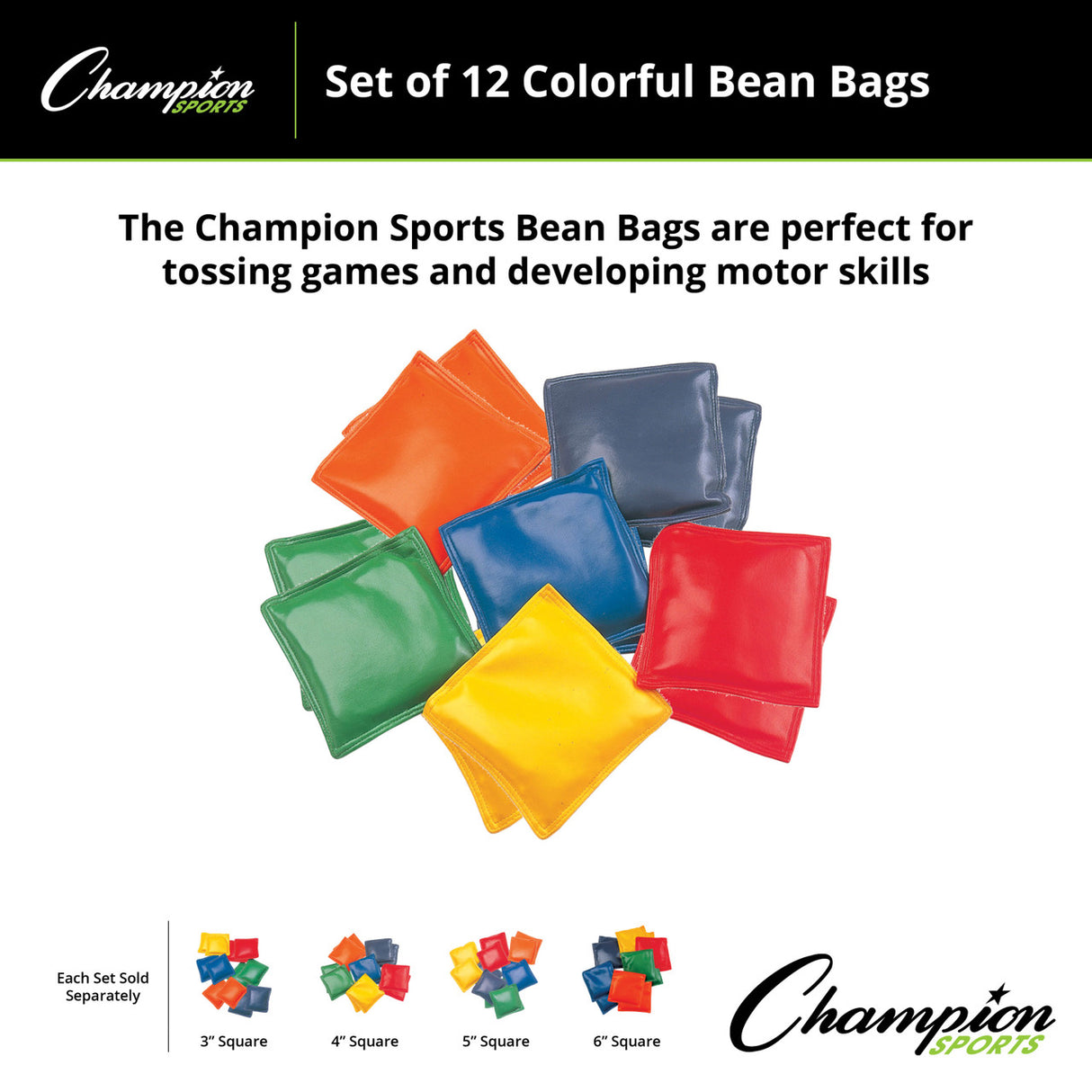 Champion Sports BEAN BAGS, SET OF 12 3" SQUARE