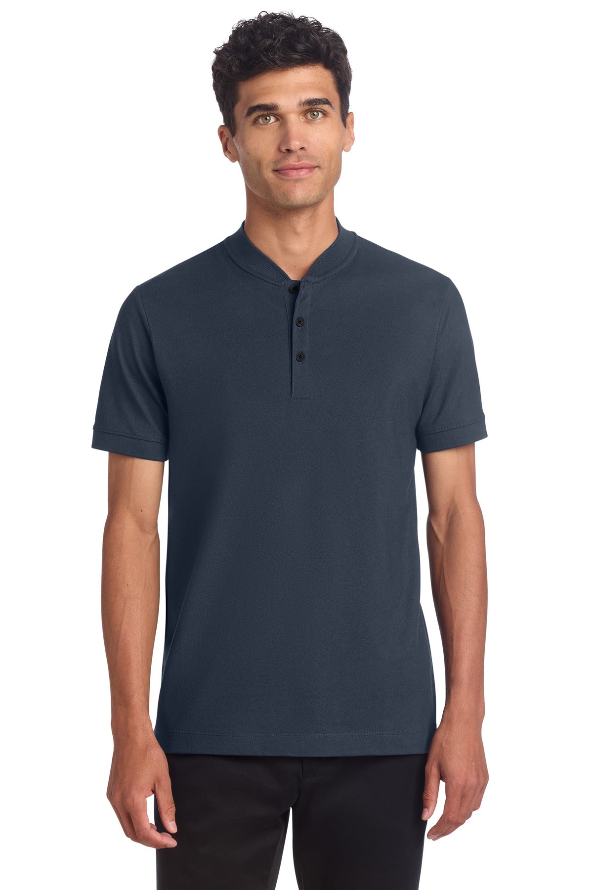 Mercer+Mettle ® Stretch Pique Henley MM1008 - Mercer+Mettle MM1008