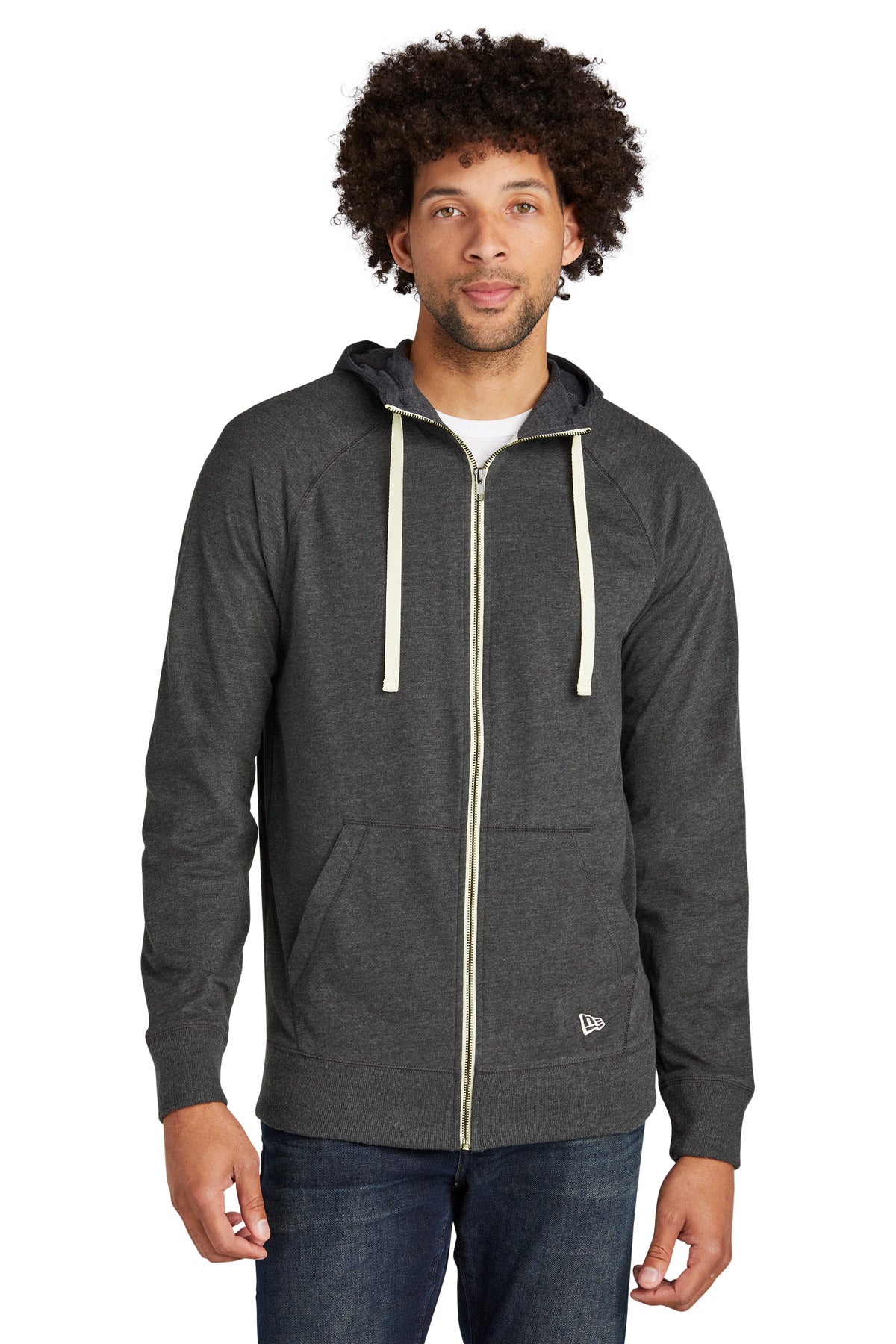 New Era NEA122 Sueded Cotton Blend Full-Zip Hoodie