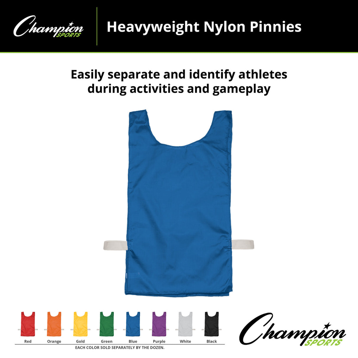 HEAVYWEIGHT NYLON PINNIES, YOUTH BLUE