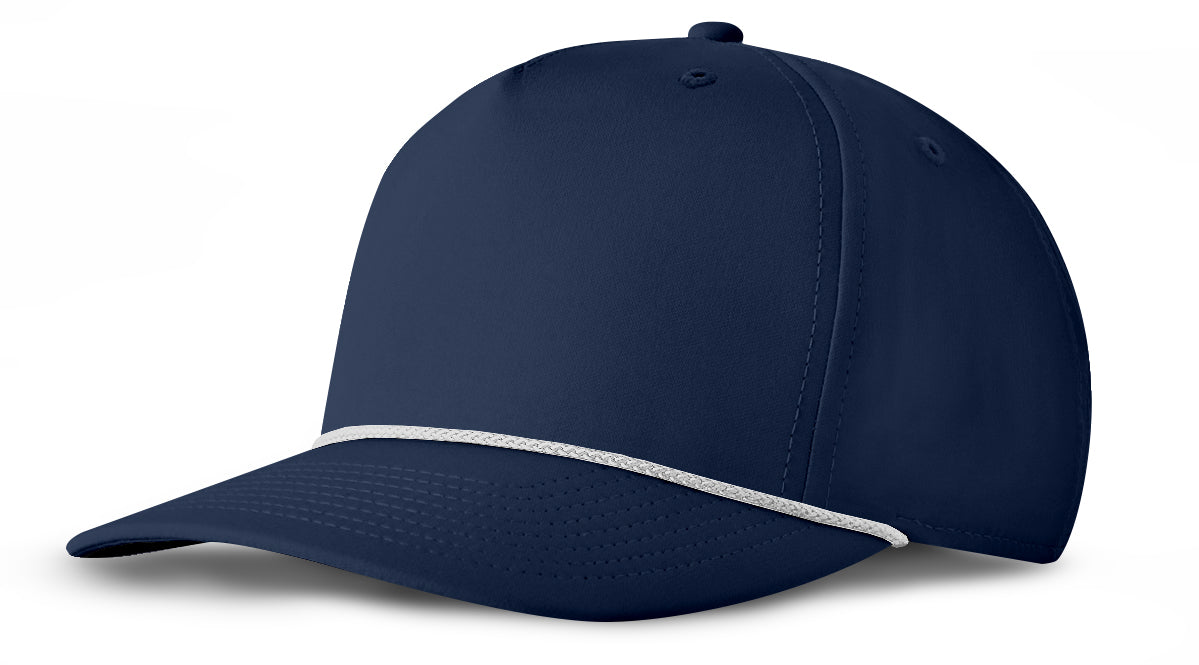 J7256 Clubhouse Performance Rope Cap - Navy with White Rope (Front)