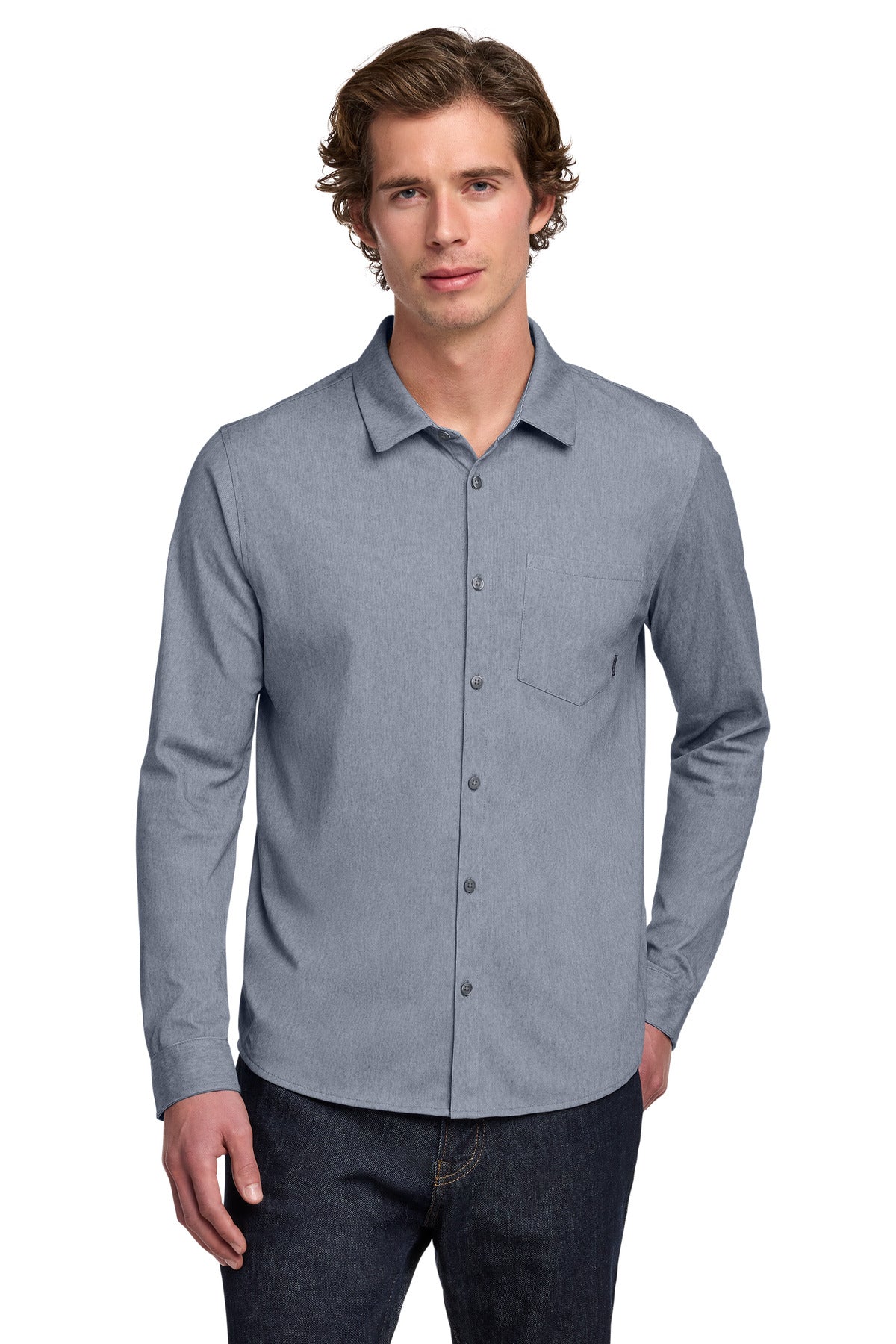OGIO OG161 Extend Long Sleeve Button-Up Knit Shirt