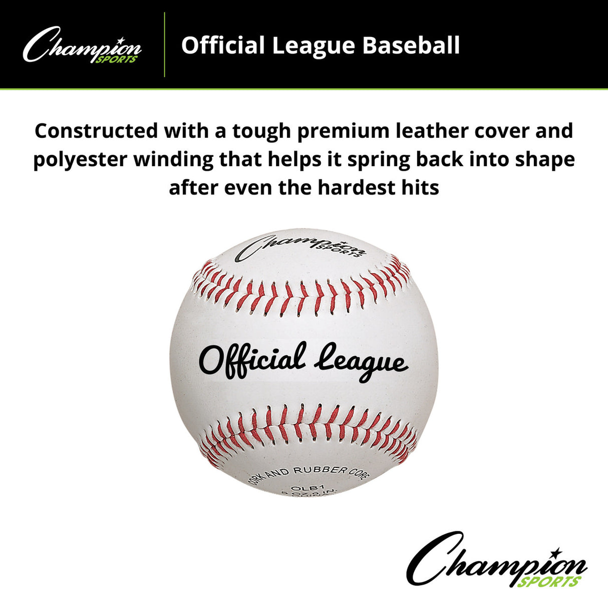 Champion Sports OFFICIAL LEAGUE BASEBALLS (OLB1)