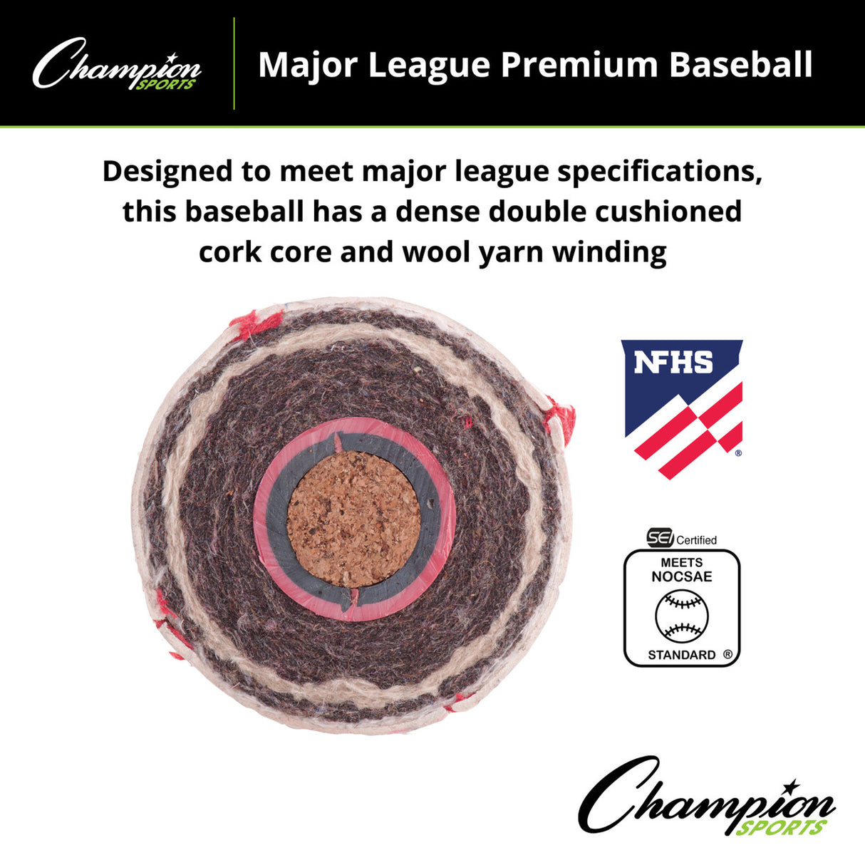 Champion Sports MAJOR LEAGUE PREMIUM BASEBALLS