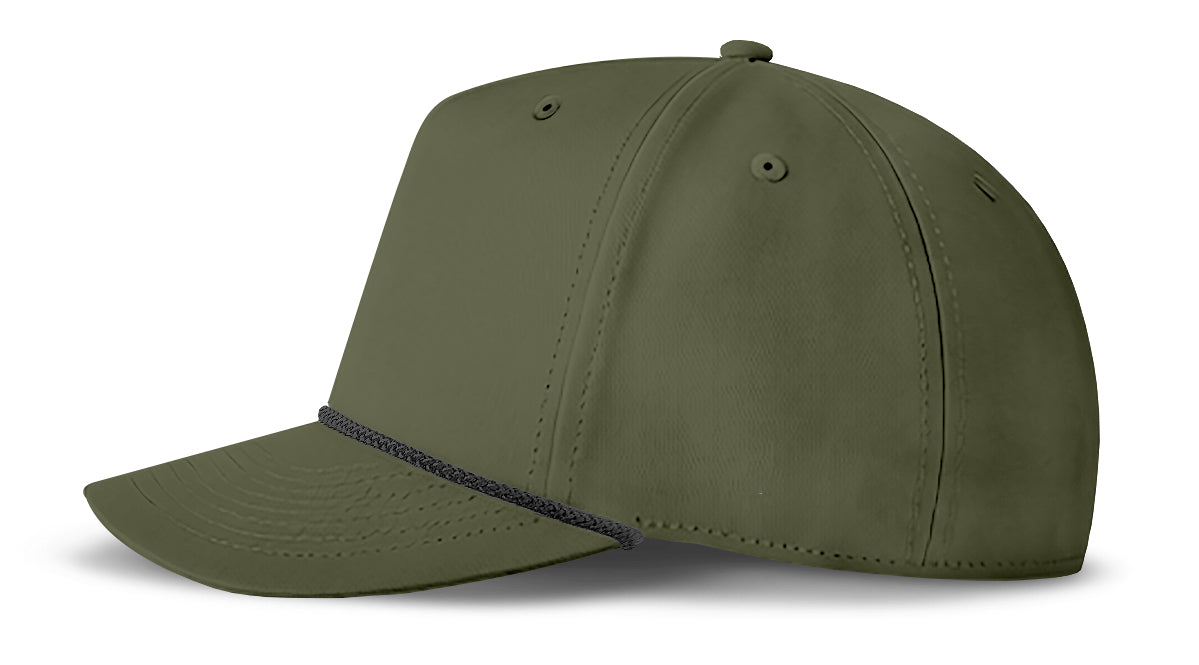 J7256 Clubhouse Performance Rope Cap - Olive with Black Rope (Side)