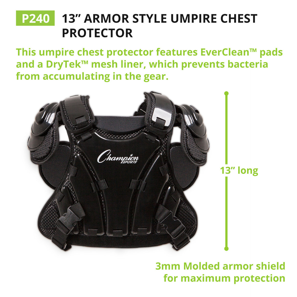 Champion Sports ARMOR STYLE UMPIRE CHEST PROTECTOR 16"