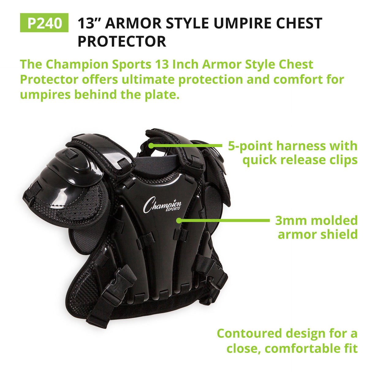 Champion Sports ARMOR STYLE UMPIRE CHEST PROTECTOR 16"